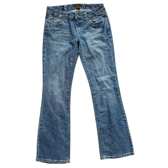 Womens Vintage Aero Aeropostale Distressed Stretch Boot Bootcut Jeans - Sz 3/4 - Picture 1 of 3